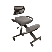 Krzesło ergonomiczne klękosiad szary lniany + pokrowiec szary OKNEEL