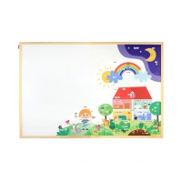 Tablica suchościeralno-magnetyczna 90x60 drewno English adventure MemoBe