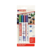 Marker kredowy do szyb 1.0-2.0mm 4kol. metaliczne Edding 4085