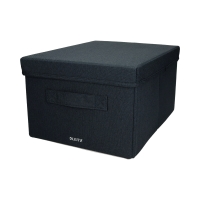 Pudełko do przechowywania z pokrywą średnie szare Leitz Fabric - 2szt.