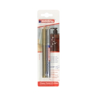 Marker olejowy 1.0-2.0mm 2kol. - złoty/srebrny blister Edding 751