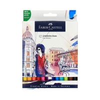 Flamastry akwarelowe dwustronne 12kol Goldfaber Faber-Castell FC164612