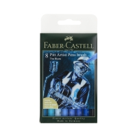 Pisak artystyczny B  Pitt Artist Pens The Blues - 8szt. Faber-Castell 167173FC