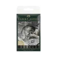 Pisak artystyczny B  Pitt Artist Pens Black & Grey - 8 szt. Faber-Castell 167171FC