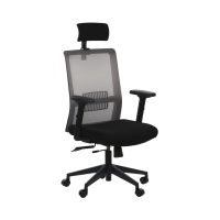 Krzesło obrotowe czarno/szare RIVERTON M/H