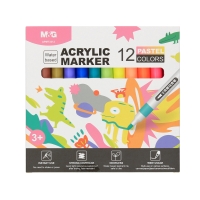 Marker akrylowy 1-2mm 12kol pastelowe M&G