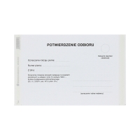 Potwierdzenie odbioru samoprzylepne perforacja KPA