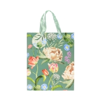 Torebki ozdobne papierowe 32x12x26 Piwonie i Tulipany L - 5szt.