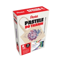 Zestaw pastele+ długopis żelowy +torba Pentel PTS7
