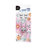 Zestaw temperówka + ołówki Panda Kidea