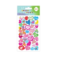 Naklejki ozdobne Hearts 3D Puffy Happy Color