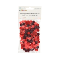 Pompony poliestrowe czerwone mix 1cm (120)