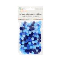 Pompony poliestrowe niebieskie mix 1cm (120)