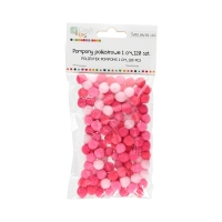 Pompon poliestrowe różowy mix 1cm (120)