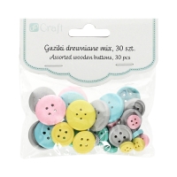 Guziki drewniane mix pastelowy (30)
