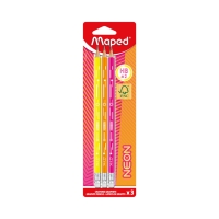 Ołówek HB z gumką Neon Maped - 3szt.