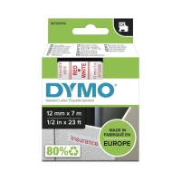 Taśma 12mmx7m czerwonobiała Dymo 45015