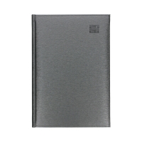 Kalendarz ksiażkowy A4 srebrny Aluminium Standard dzienny