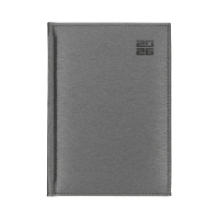Kalendarz ksiażkowy A5+notes srebrny Aluminium Standard tygodniowy