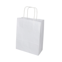 Torba papierowa 180x80x225 biała ze skręcanymi uszami