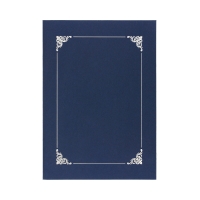 Teczka ozdobna na dyplom granatowa srebrna ramka