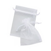 Woreczki ozdobne organza 9x12 białe (10)