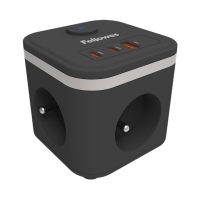 Rozgałęźnik 3 gniazda czarny PowerCube Fellowes