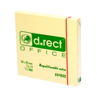 Karteczki samoprzylepne 76x76/100 żółte D'Rec