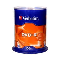 Płyta DVD-R cake(100) 16x Verbatim 4.7GB 43549