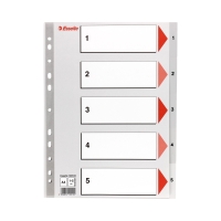 Przekładki PP A4 1-5 szare Esselte 100103