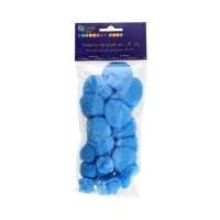 Pompon akrylowy niebieskie mix (24)