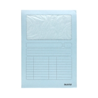 Folder A4 kartonowy jasnoniebieski okno Leitz