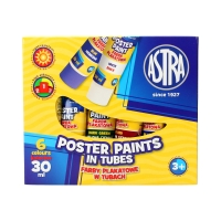 Farby plakatowe 6kol w tubce 30ml Astra