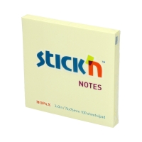 Karteczki samoprzylepne 76x76/100 żółte pastel StickN 21007