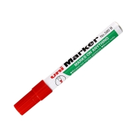 Marker permanentny 1.0-5.0mm czerwony ścięty Uni 580B