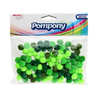 Pompony zielone 10mm - 100szt. w opak.