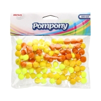 Pompony żółte 10mm - 100szt. w opak.