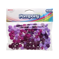 Pompony fioletowe 10mm - opak. 100szt.
