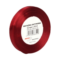 Wstążka dekoracyjna satynowa 12mm/32m ciemnoczerwona