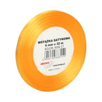 Wstążka dekoracyjna satynowa 6mm/32m jasnopomrańczowa
