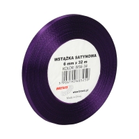 Wstążka dekoracyjna satynowa 6mm/32m fioletowa Brewis 34