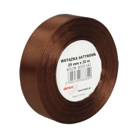 Wstążka dekoracyjna satynowa 25mm/32m brązowa Brewis 142