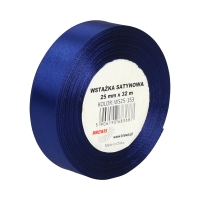 Wstążka dekoracyjna satynowa 25mm/32m granatowa Brewis 153