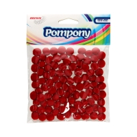 Pompony czerwone 10mm op. 100szt. Brewis