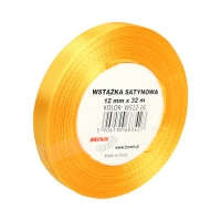 Wstążka dekoracyjna satynowa 12mmx32m żółta Brewis 16