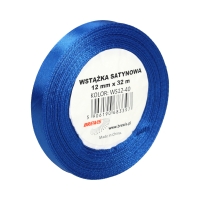 Wstążka dekoracyjna satynowa 12mmx32m ciemnoniebieska Brewis 40