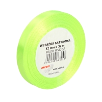 Wstążka dekoracyjna satynowa 12mmx32m jasnozielona Brewis 57