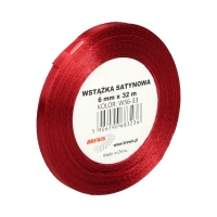 Wstążka dekoracyjna satynowa 6mmx32m ciemnoczerwona Brewis 33