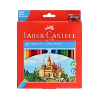 Kredki ołówkowe 24kol zamek Faber Castell FC120124