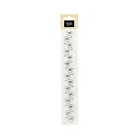 Kryształki samoprzylepne 40x250mm srebrne Serca